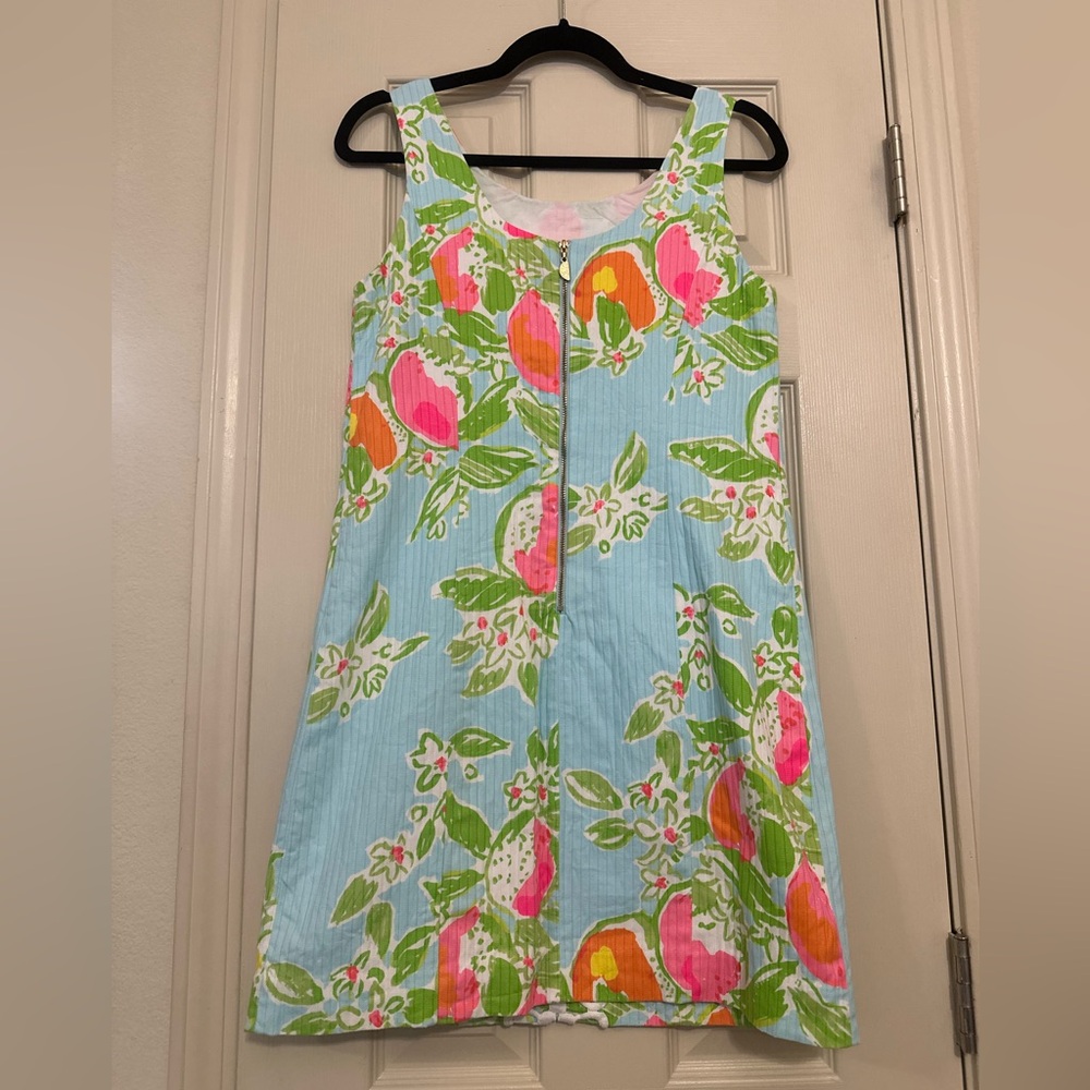 ♦️ Lilly Pulitzer Sleeveless Summer Fruit Dress Size 2 Blue and Pink - Picture 5 of 8